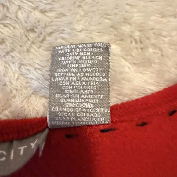 VINTAGE Red Fleece Snowman Christmas Vest Embroidered Zip Front Size Large - Picture 8 of 8